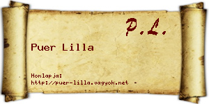 Puer Lilla névjegykártya